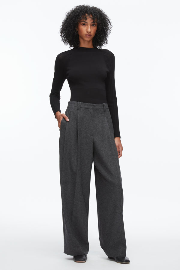 phillip lim Flannel Double Pleat Trouser CHARCOAL
