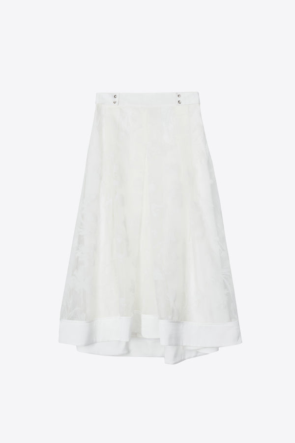 phillip lim Flocked Organza Midi Skirt WHITE