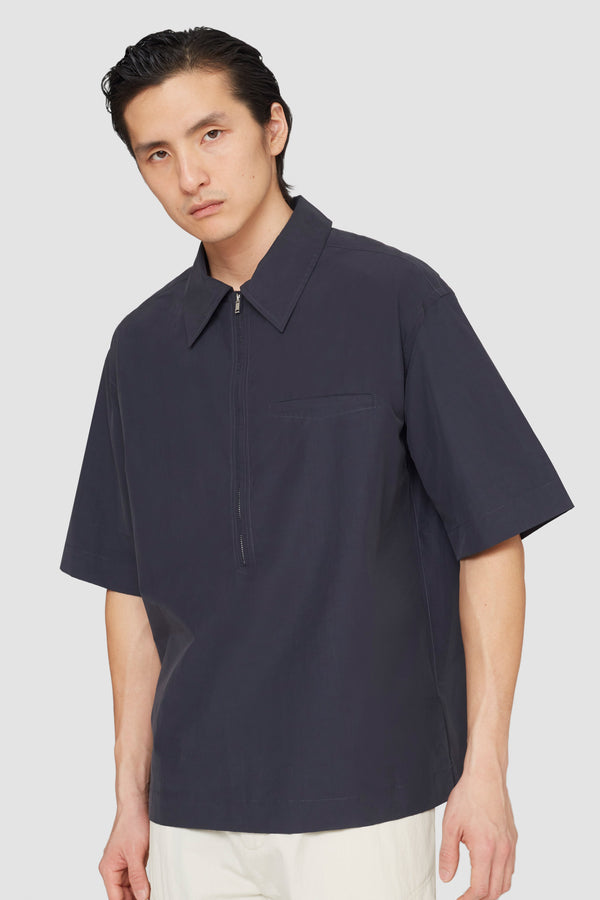 Phillip Lim Half-Zip Polo Shirt FADED BLACK