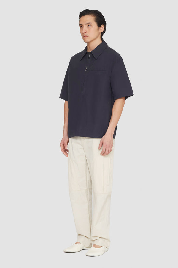 Phillip Lim Half-Zip Polo Shirt FADED BLACK