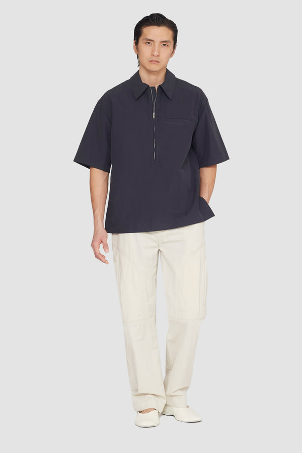 phillip lim Half-Zip Polo Shirt FADED BLACK