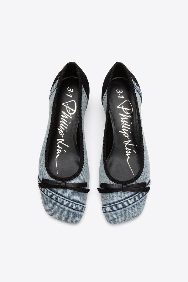 Phillip Lim ID Soft Ballerina Pump BLK-BLUE