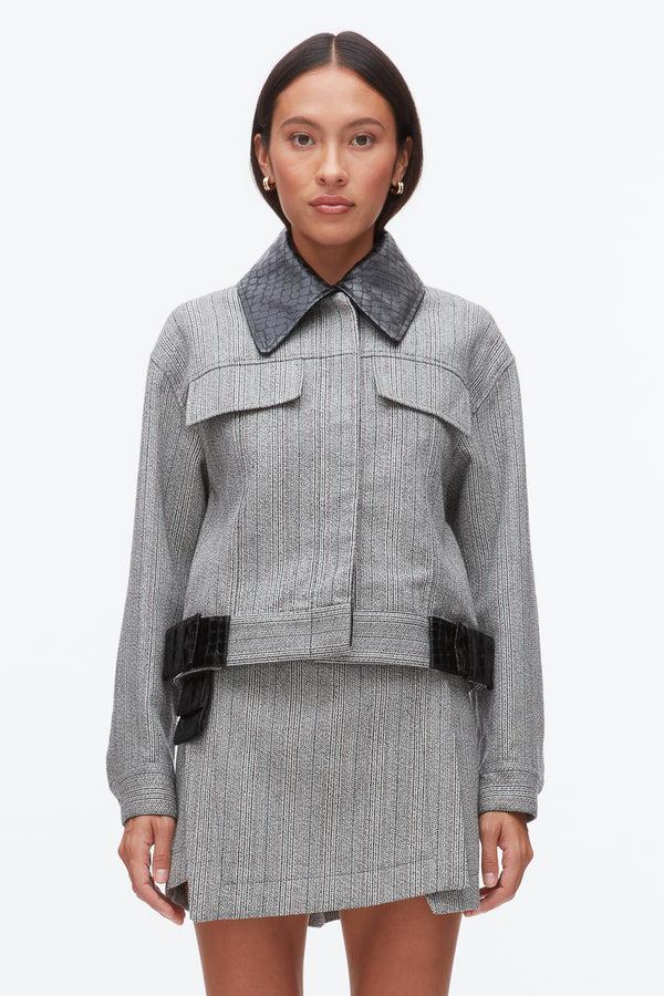 Phillip Lim Jaspé Cropped Jacket GREY MULTI
