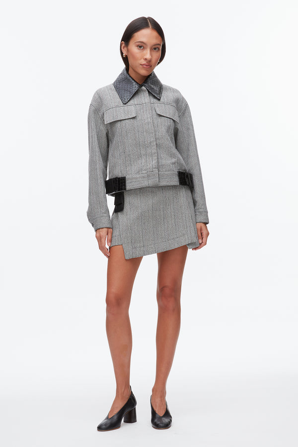 phillip lim Jaspé Cropped Jacket GREY MULTI