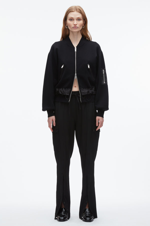 phillip lim Knit Layered Bomber Jacket BLACK