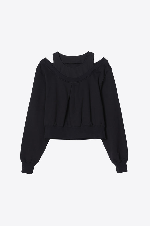 phillip lim Layered Tank Terry Top BLACK-BLACK