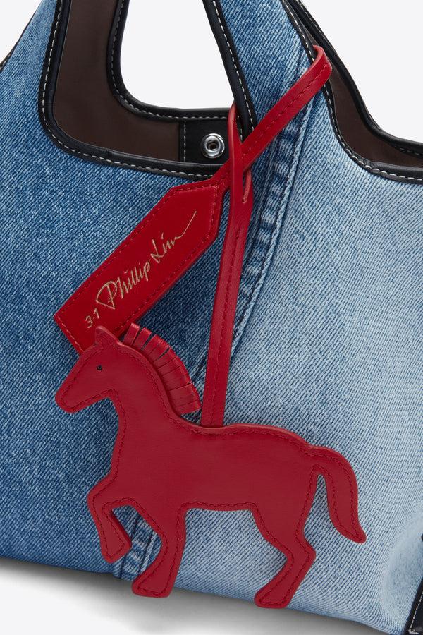Phillip Lim Leather Horse Charm Tag LIPSTICK