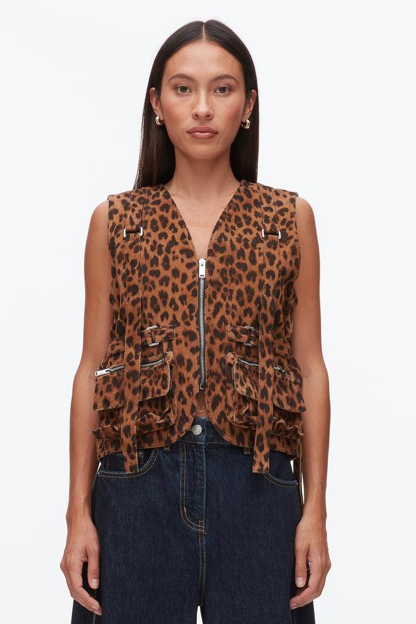 Phillip Lim Leopard Print Field Vest LEOPARD