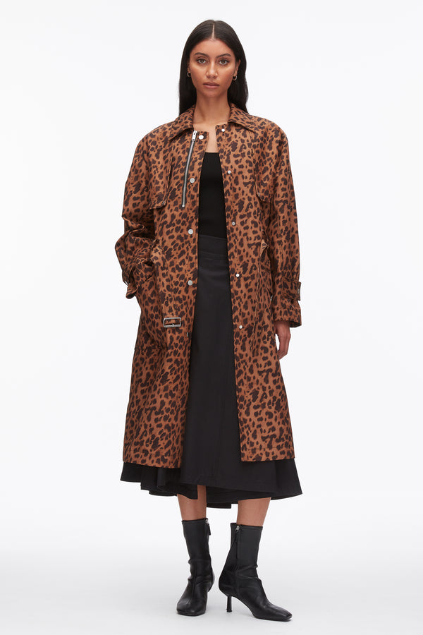 Phillip Lim Leopard Print Trench Coat LEOPARD