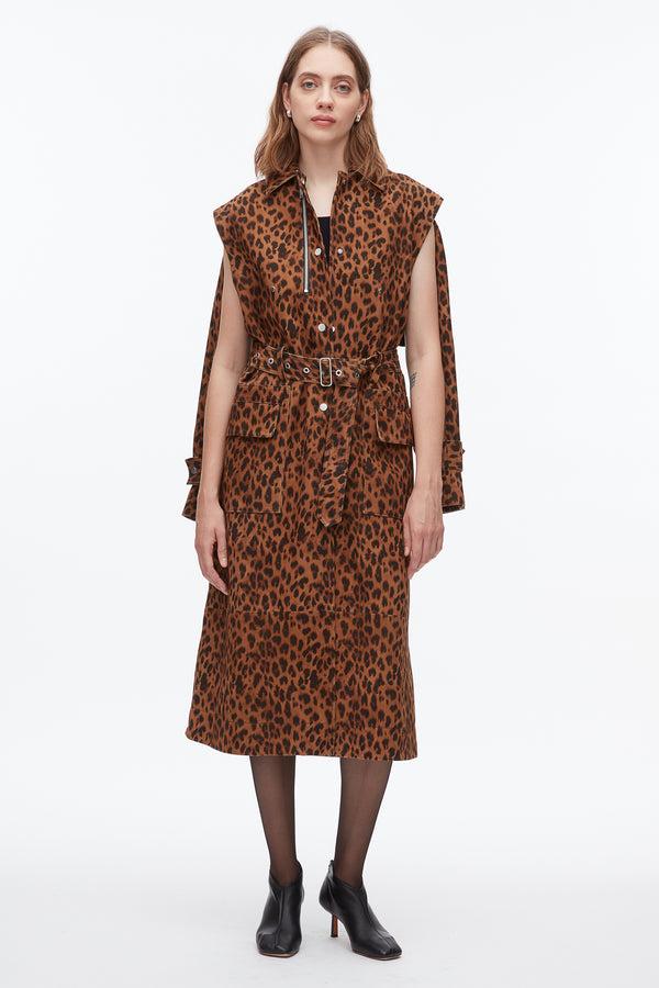 phillip Lim Leopard Suede Trench Coat LEOPARD