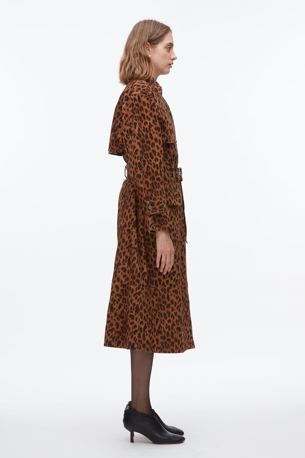 phillip Lim Leopard Suede Trench Coat LEOPARD