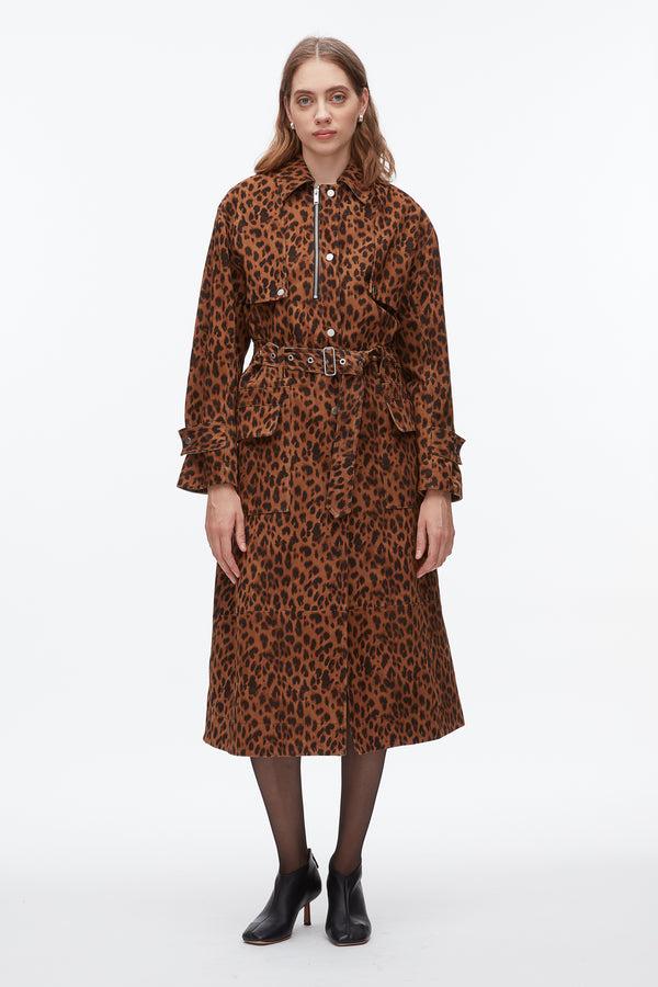 phillip lim Leopard Suede Trench Coat LEOPARD
