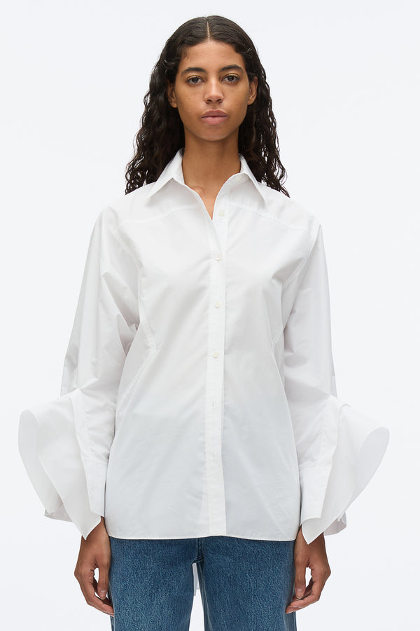 Phillip Lim Oversize Shirt With Cascade Cuff WHITE