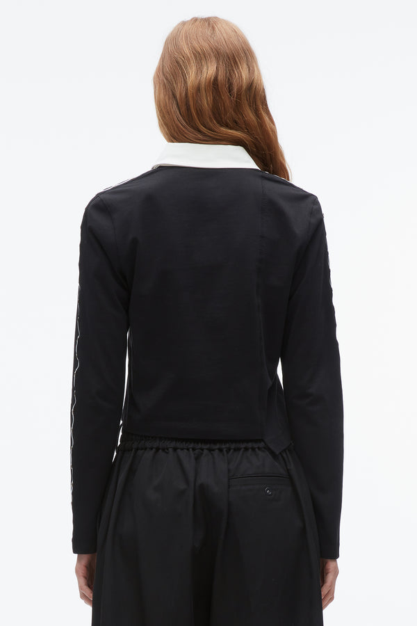 Phillip Lim Patchwork Cropped Polo BLK-WHITE