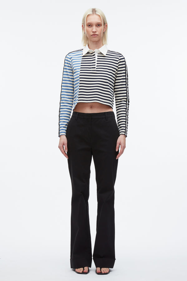 Phillip Lim Patchwork Cropped Polo MIDNIGHT MULTI