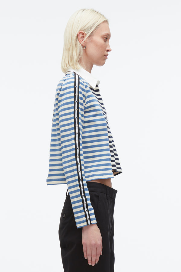 Phillip Lim Patchwork Cropped Polo MIDNIGHT MULTI