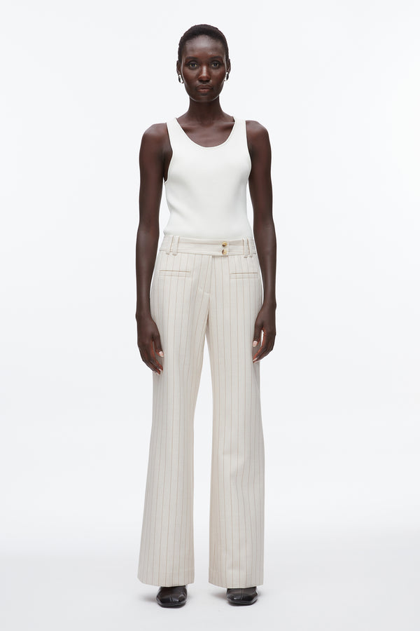 Phillip Lim Pinstripe Trousers ECRU-TAN