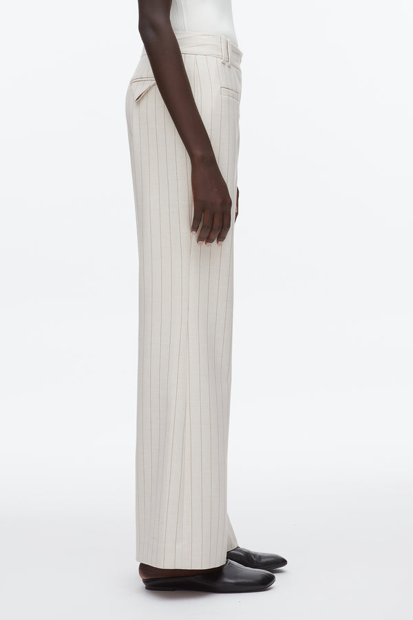 Phillip Lim Pinstripe Trousers ECRU-TAN