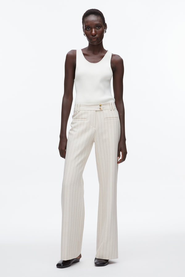phillip lim Pinstripe Trousers ECRU-TAN