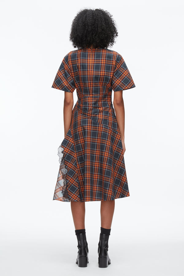 Phillip Lim Plaid Mix Draped Dress DUSK MULTI