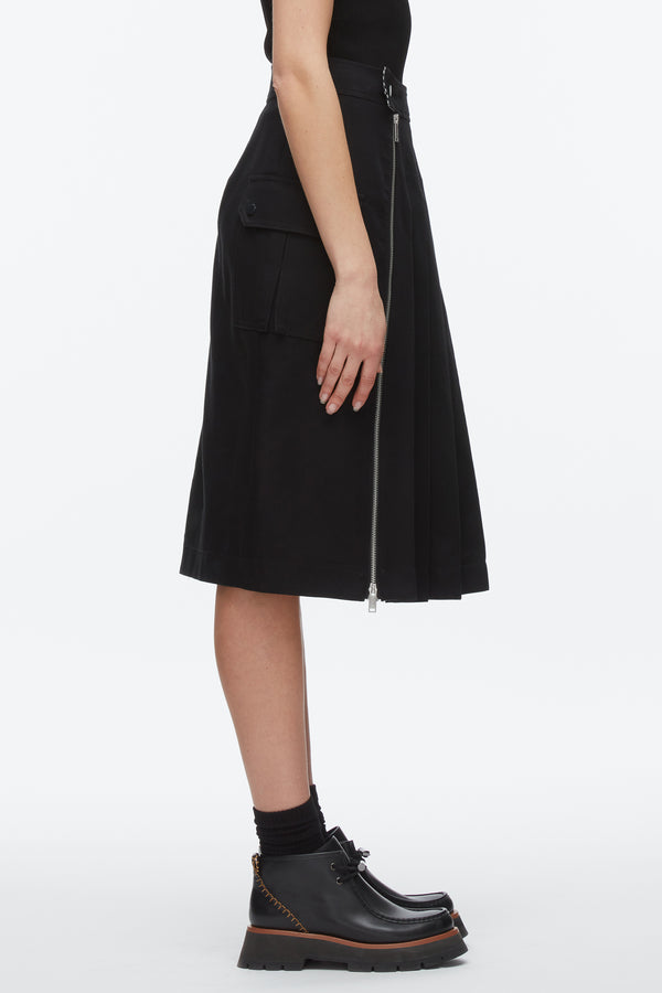 Phillip Lim Pleated Zip Utility Skirt BLACK MULTI