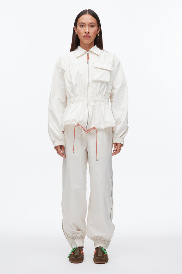 Phillip Lim Ripstop Ruched Jacket IVORY