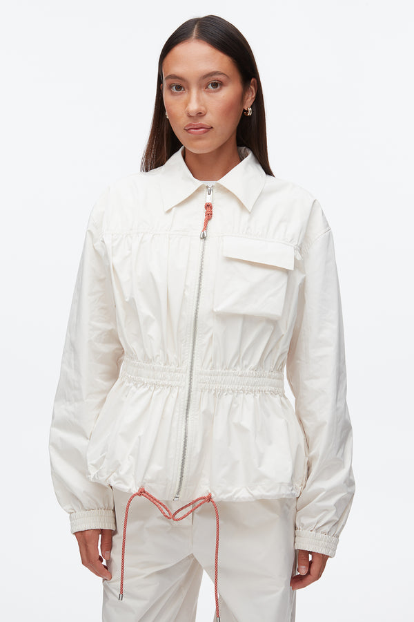 Phillip Lim Ripstop Ruched Jacket IVORY