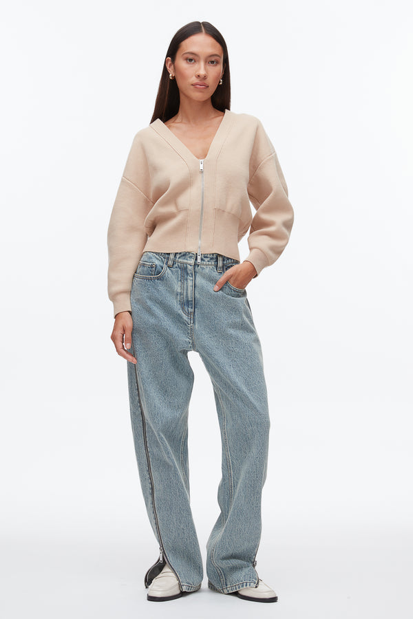 Phillip Lim Round Sleeve Zip Cardigan BEIGE