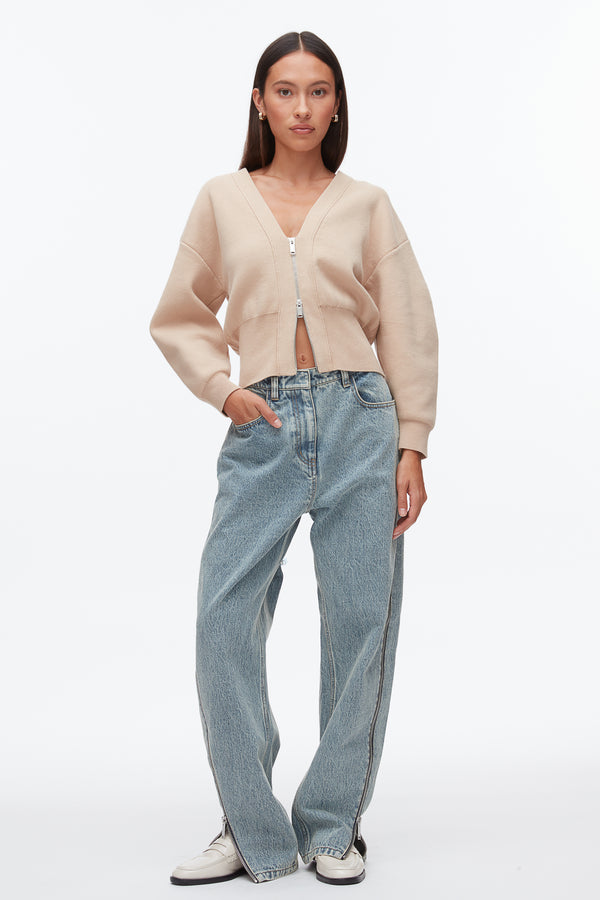 phillip lim Round Sleeve Zip Cardigan BEIGE