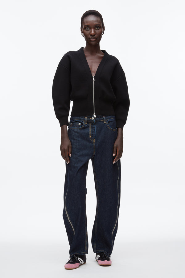 phillip lim Round Sleeve Zip Cardigan BLACK