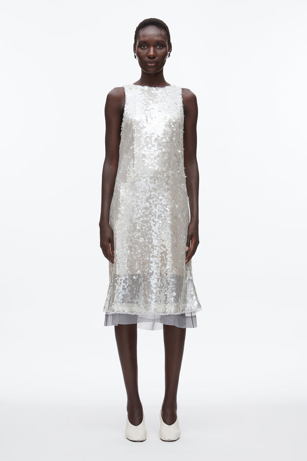 Phillip Lim Sequin Tank Dress With Bow FOG