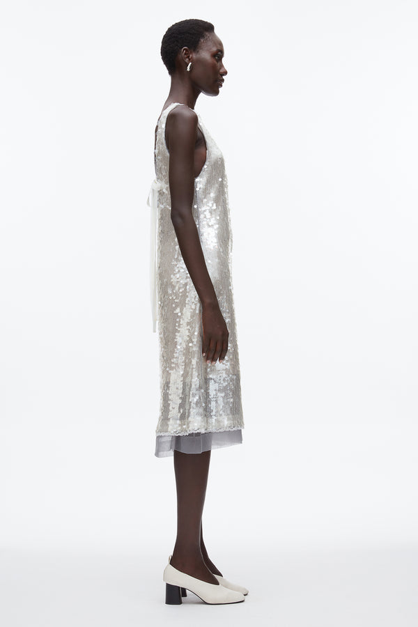 Phillip Lim Sequin Tank Dress With Bow FOG