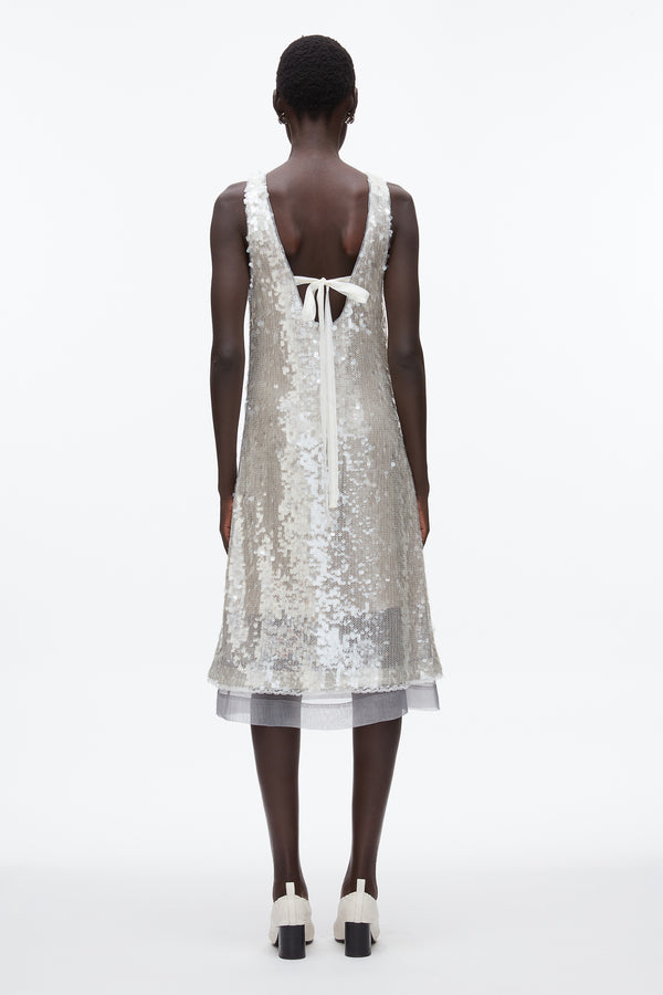 Phillip Lim Sequin Tank Dress With Bow FOG