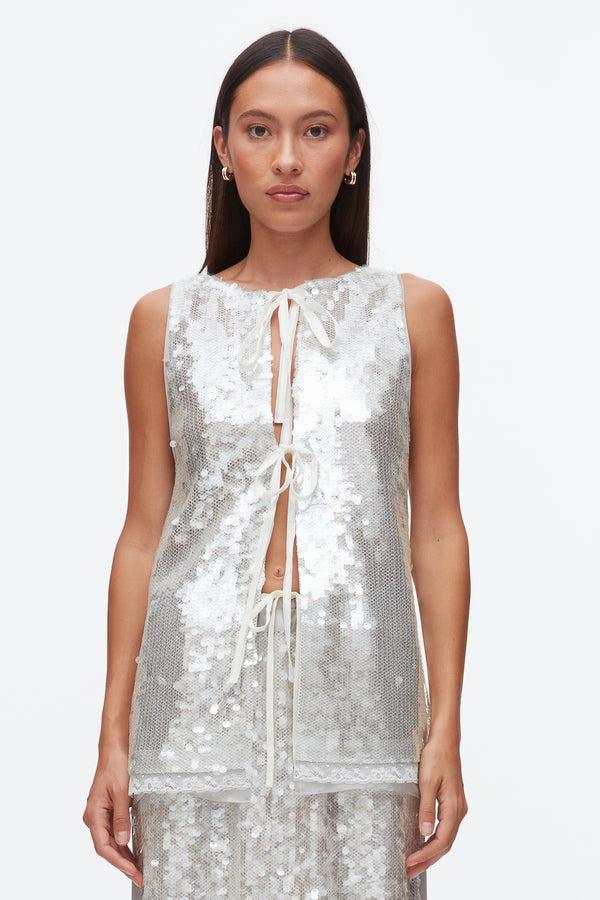 Phillip Lim Sequin Tank With Bows FOG