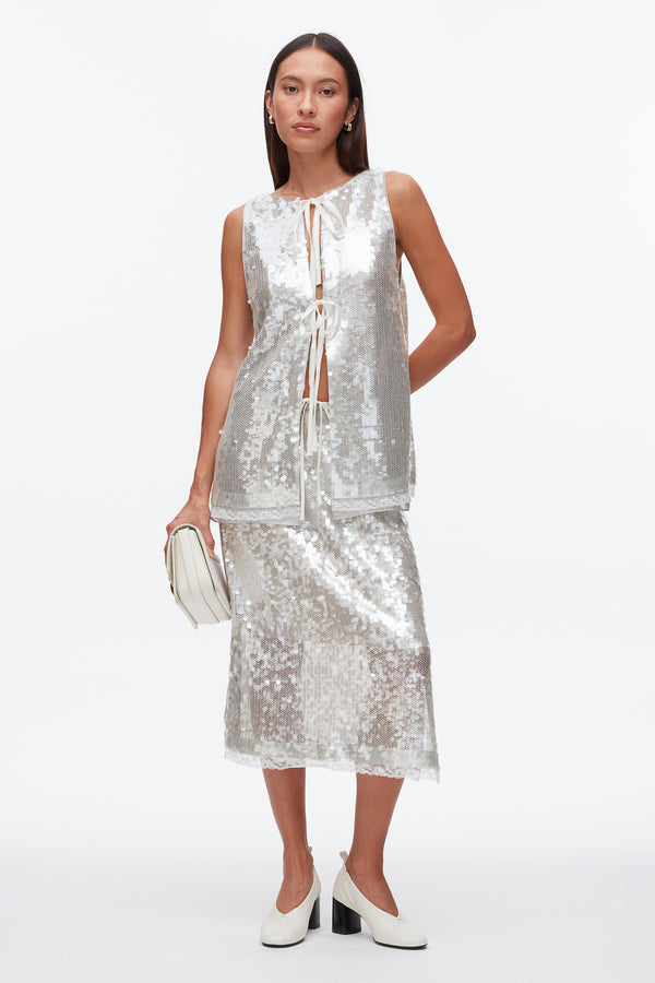 phillip lim Sequin Tank with Bows FOG