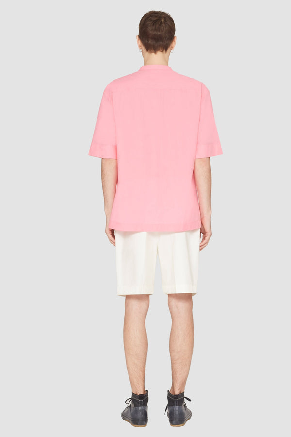 Phillip Lim Short Sleeve Zip-Front Shirt PINK/RED