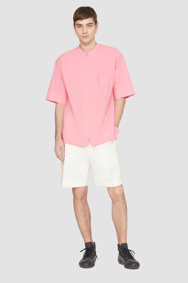 phillip lim Short Sleeve Zip-Front Shirt PINK/RED