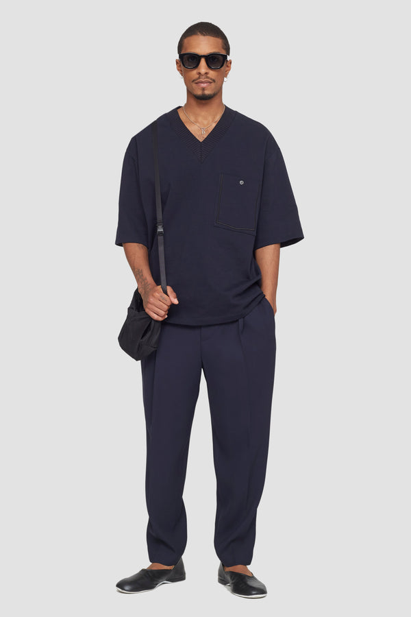 phillip lim Single Pleat Tapered Trousers NAVY
