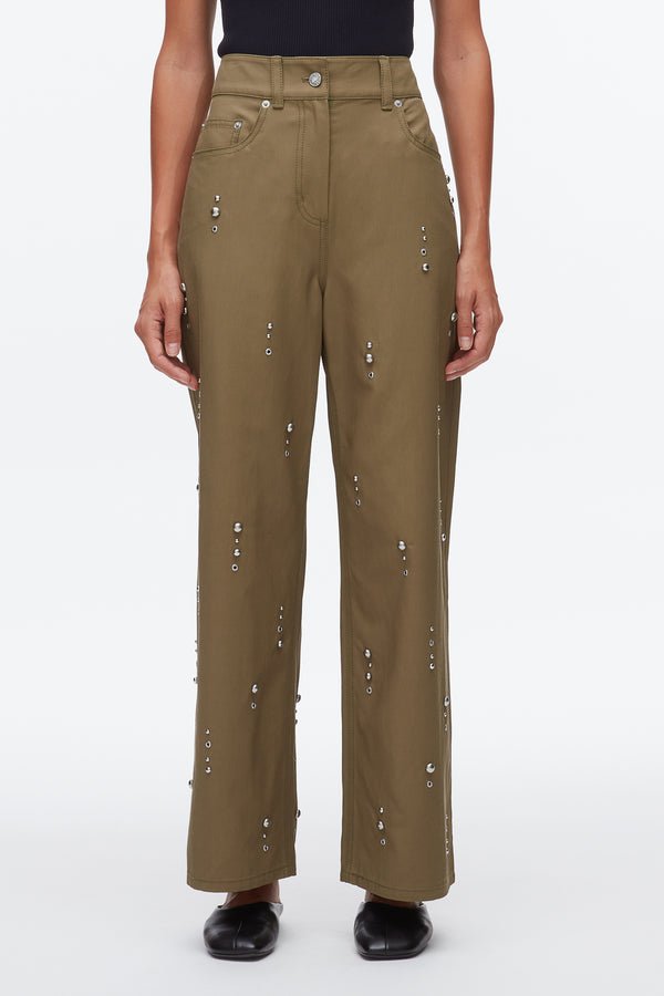 Phillip Lim Stud Embellished Wide Leg Pant CAPER