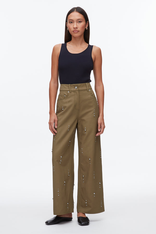phillip lim Stud Embellished Wide Leg Pant CAPER