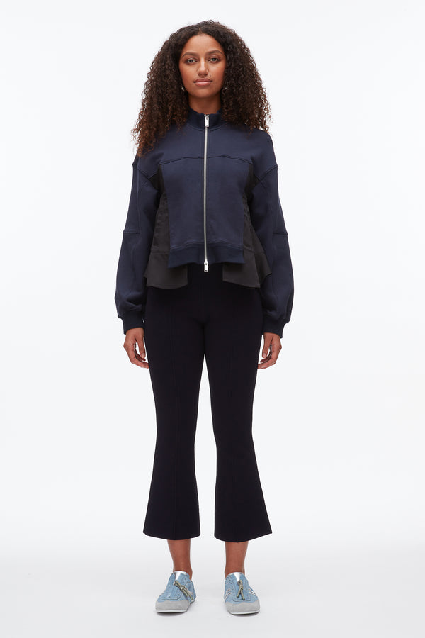 Phillip Lim Terry Hybrid Zip Up MIDNIGHT-BLACK