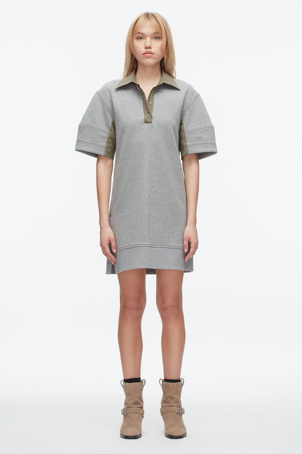 Phillip Lim Terry Polo Dress GREY MELANGE-ARMY