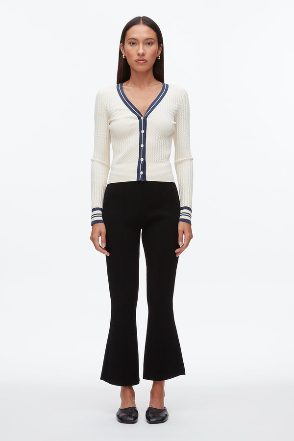 Phillip Lim Textured Rib Cardigan ECRU-NAVY
