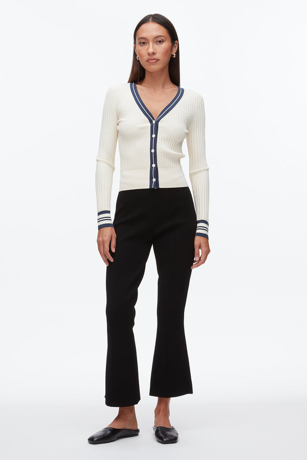 phillip lim Textured Rib Cardigan ECRU-NAVY