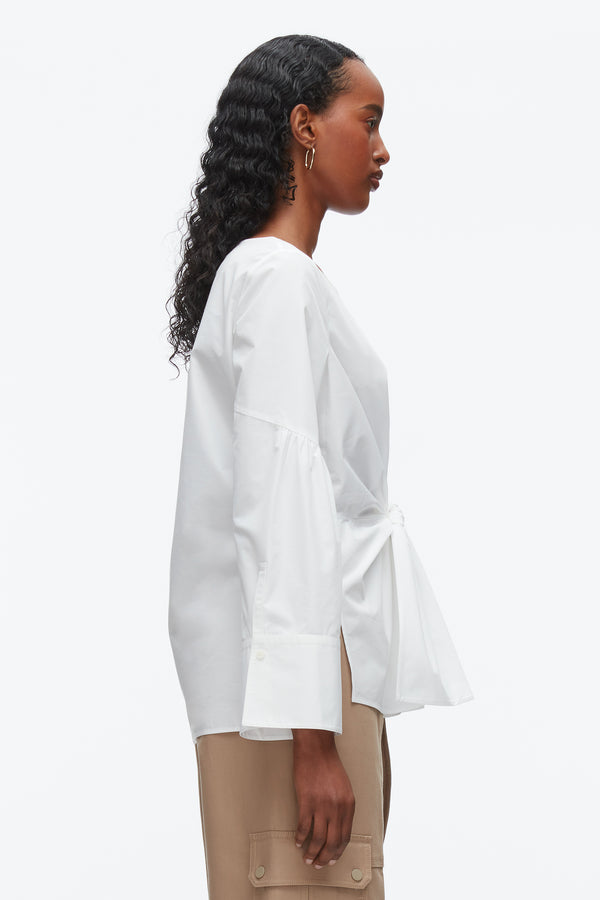 Phillip Lim Tie Front Poplin Shirt WHITE