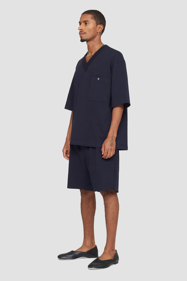 Phillip Lim V-Neck Knit Shirt MIDNIGHT