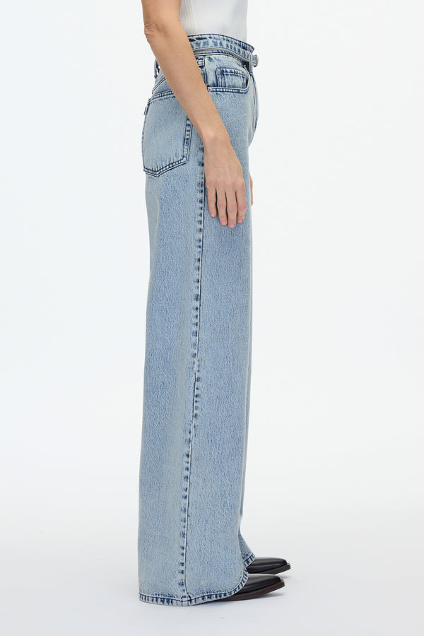 Phillip Lim Wide Leg Belted Jean MALIBU BLUE