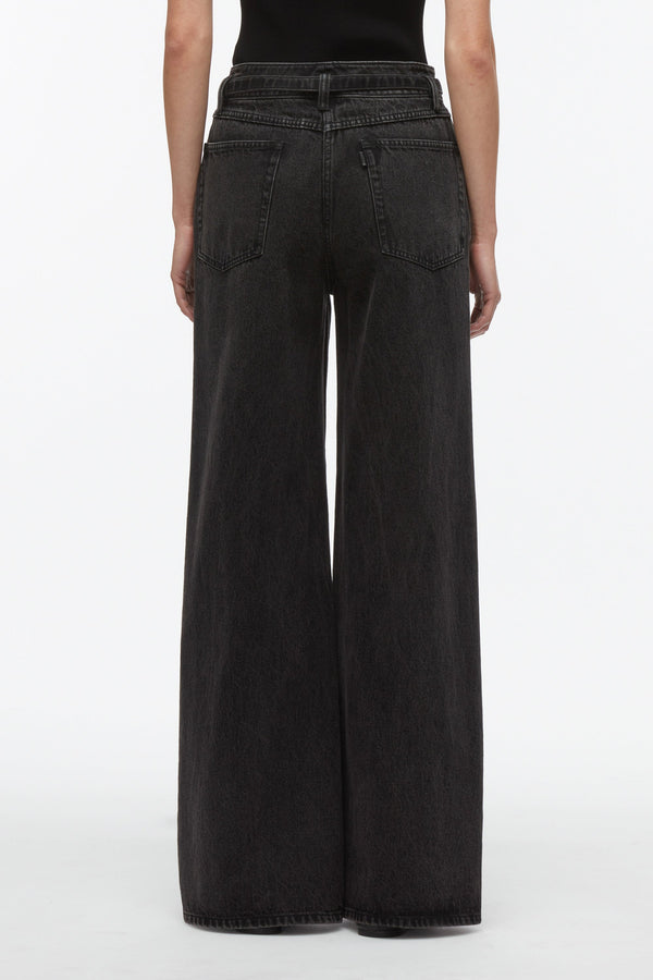Phillip Lim Wide Leg Belted Jeans WASHED BLK