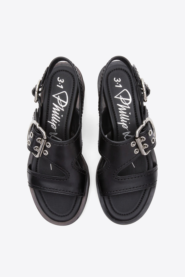 Phillip Lim Z-Strap Lug Sole Sandal BLACK