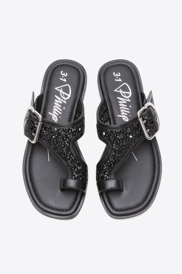 Phillip Lim Z-Strap Macrame Sandal BLACK